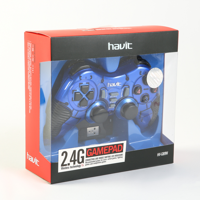 Беспроводной Джойстик HAVIT HV-G89W USB+PS2+PS3 , 2.4G, синий
