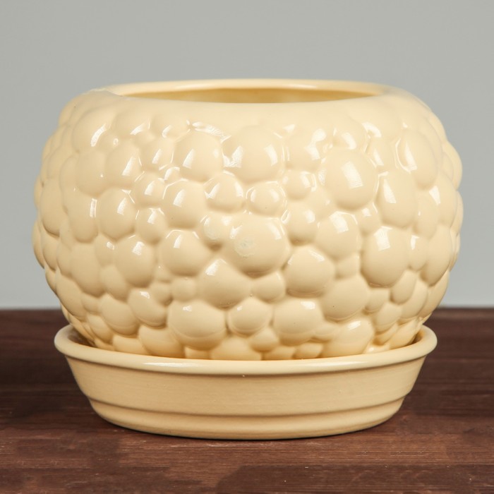 Горшок для цветов "Пузыри" крем-брюле 0,4 л