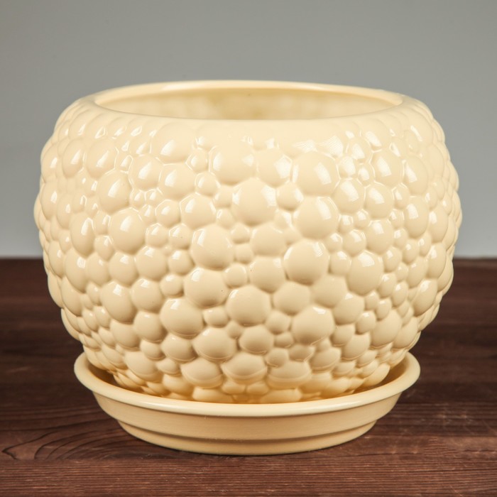 Горшок для цветов "Пузыри" крем-брюле 1,4 л