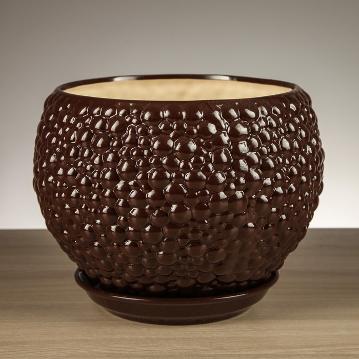 Горшок для цветов "Пузыри"  шоколад 4,1 л