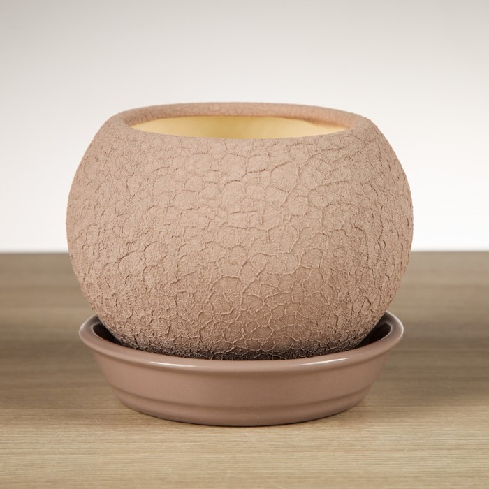 Горшок для цветов "Шар" шёлк, амметист 0,4 л