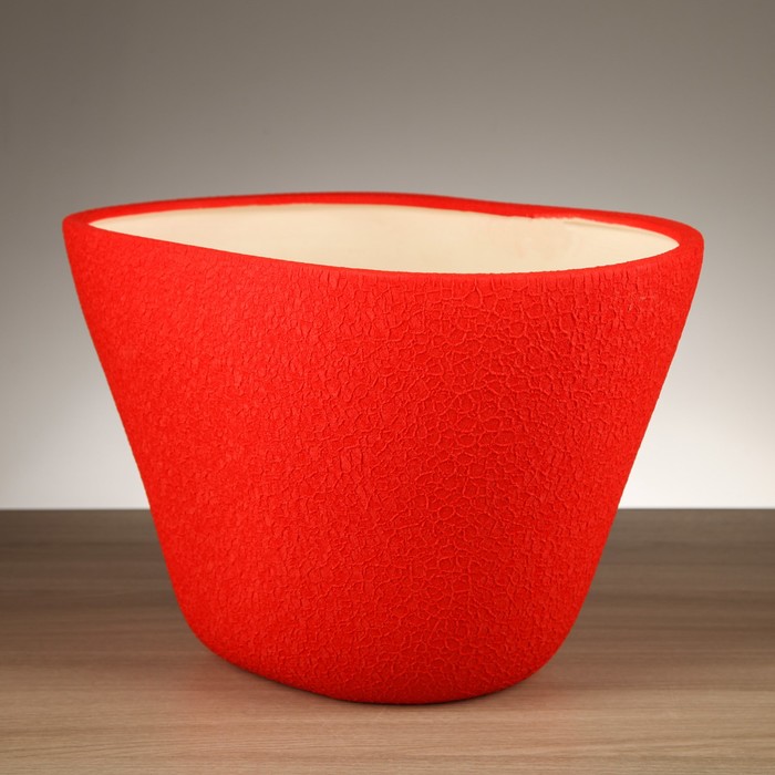 Горшок для цветов "Овал" шёлк, красный 6 л