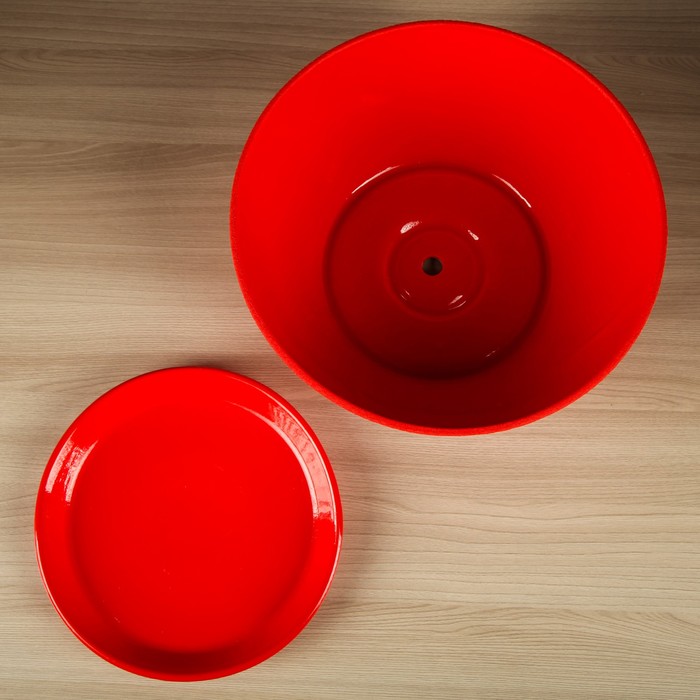 Горшок для цветов "Бонсайница" большая, шёлк, красный 5,5 л