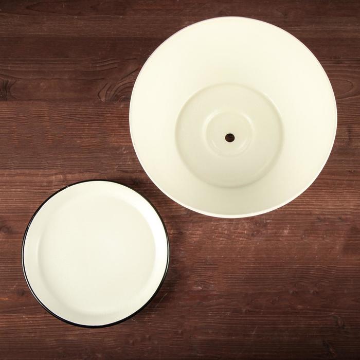 Горшок для цветов "Бонсайница" большая, глянец, чёрно-белое 5,5 л