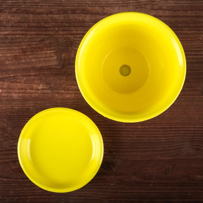 Горшок для цветов "Классик" глянец, жёлтое, 0,5 л