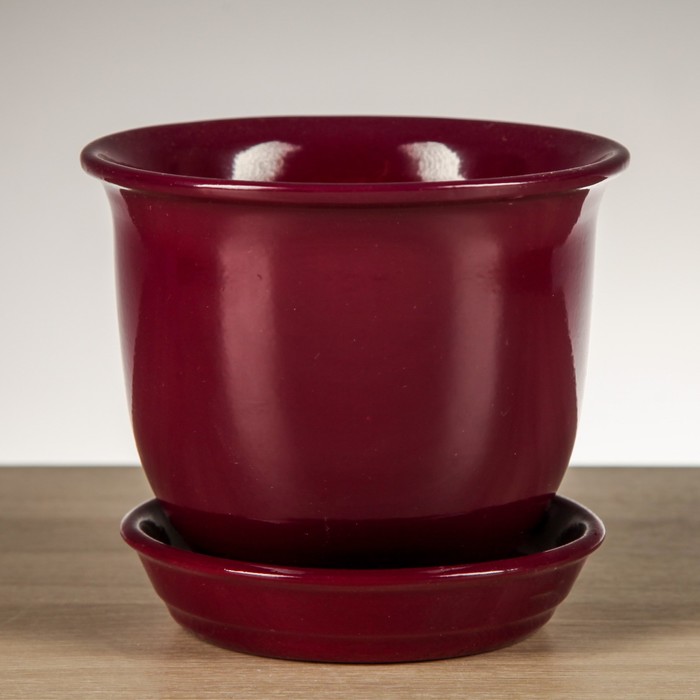 Горшок для цветов "Классик" глянец, фиолетовый, 0,5 л