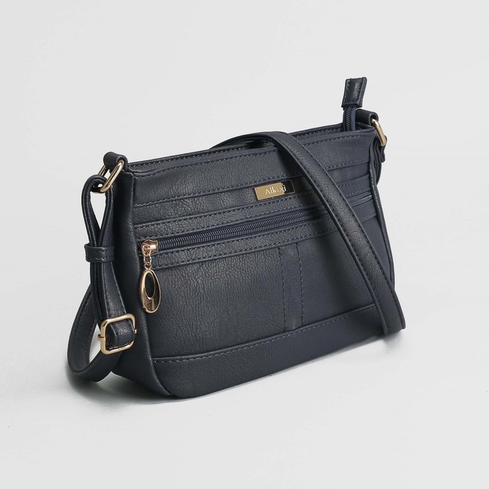 Сумка женская, 1 отдел на молнии, наружный карман, цвет синий