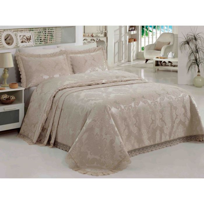 Комплект Evita: покрывало 260 × 260 см, наволочки 50 × 70 см - 2 шт, бежевый