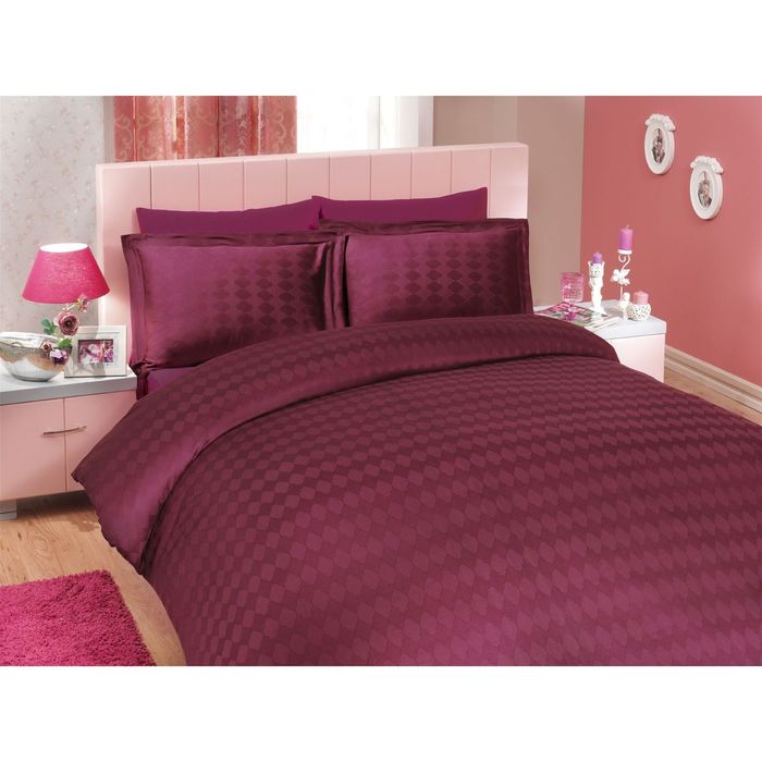 Покрывало Diamond plaid, размер 220 × 240 см, цвет фиолетовый, бамбук