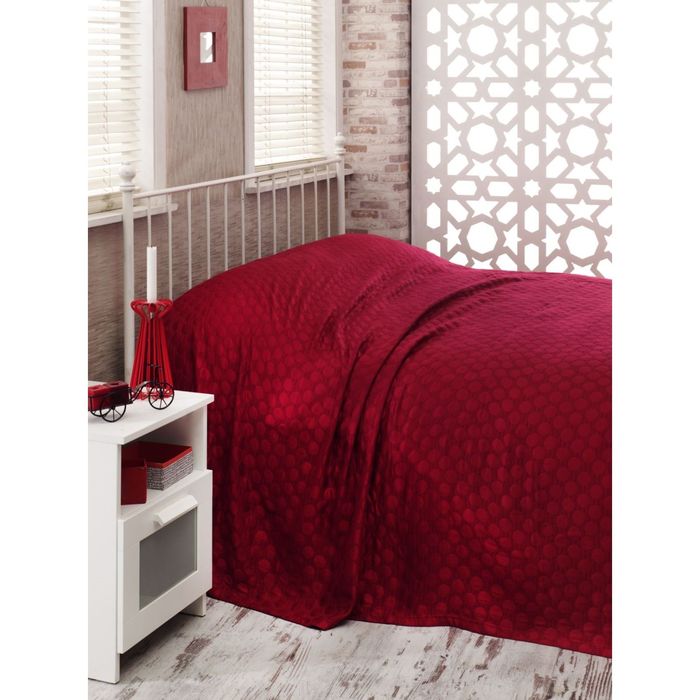 Покрывало Diamond spot, размер 220 × 240 см, цвет бордовый, бамбук