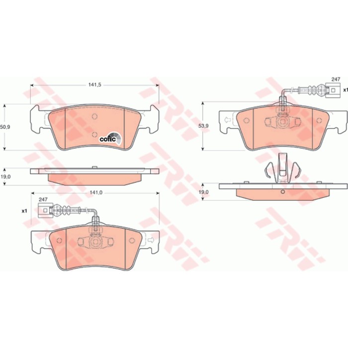 Колодки тормозные TRW GDB1672