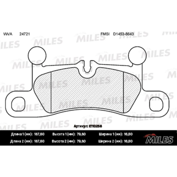 Тормозные колодки задние MILES E110258