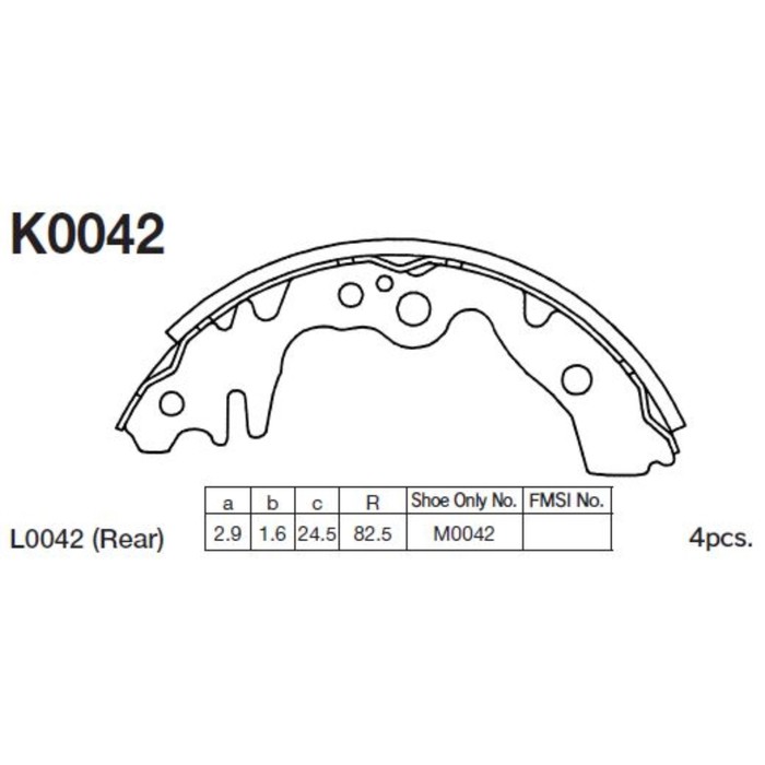 Колодки тормозные Kashiyama K0042