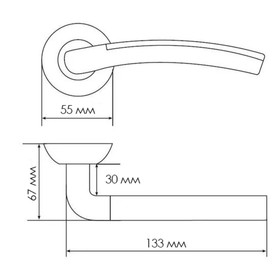 

Ручка дверная MORELLI DIY MH-02 SN/CP, цвет бел. никель/хром