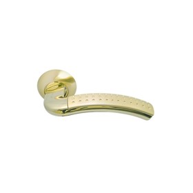 Ручка дверная MORELLI MH-02P SG/GP, цвет мат.золото/золото,с перфорацией от Сима-ленд