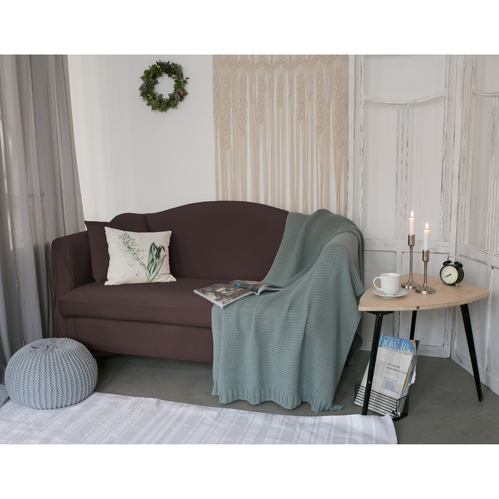 Чехол для мягкой мебели Collorista,3-х местный диван,наволочка 40*40 см в ПОДАРОК,шоколадный 24809