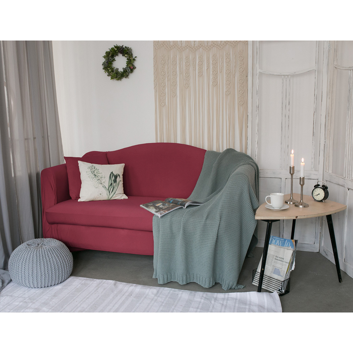 Чехол для мягкой мебели Collorista,3-х местный диван,наволочка 40*40 см в ПОДАРОК,бордовый