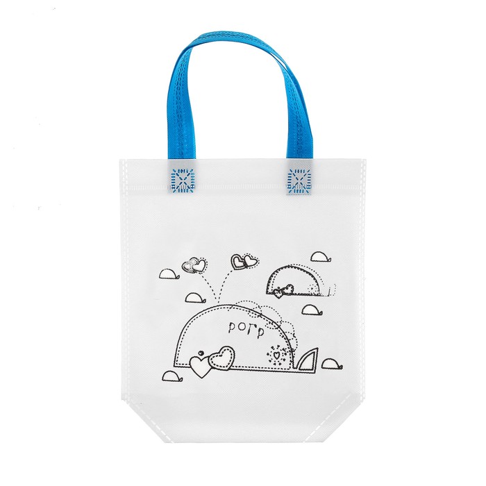 Сумка с рисунком под роспись "Кит" + фломастеры 5 цветов