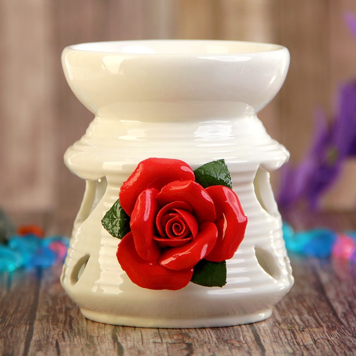 Аромалампа керамика "Роза" МИКС 9х7,5х7,5 см