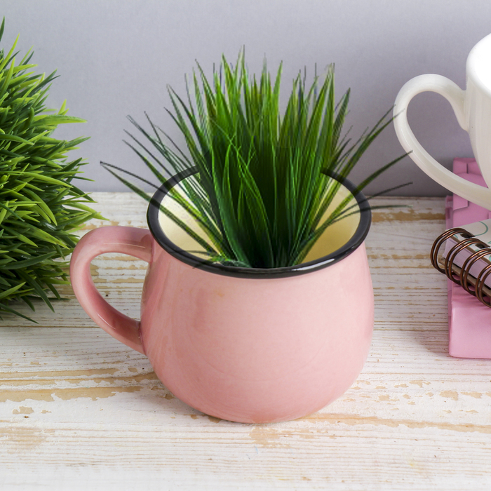 Растущая трава керамика "Кружка" 7х10х7 см