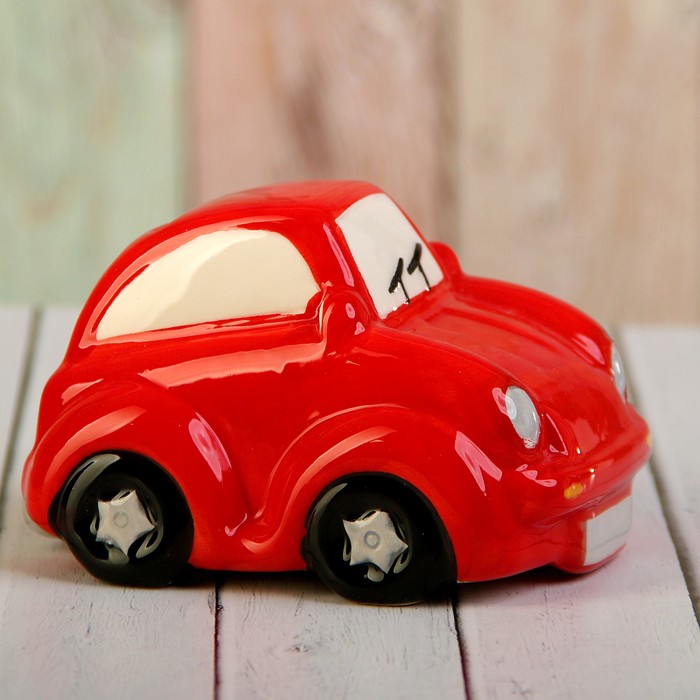 Копилка керамика "Яркая машинка" МИКС 8х9х11,8 см