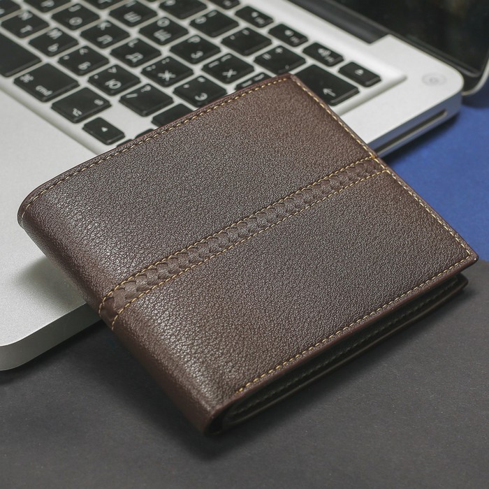 Портмоне мужское, 2 отдела, для карт, цвет кофе