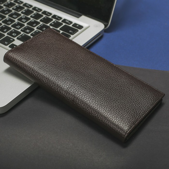 Портмоне мужское, 3 отдела, для карт, цвет кофе