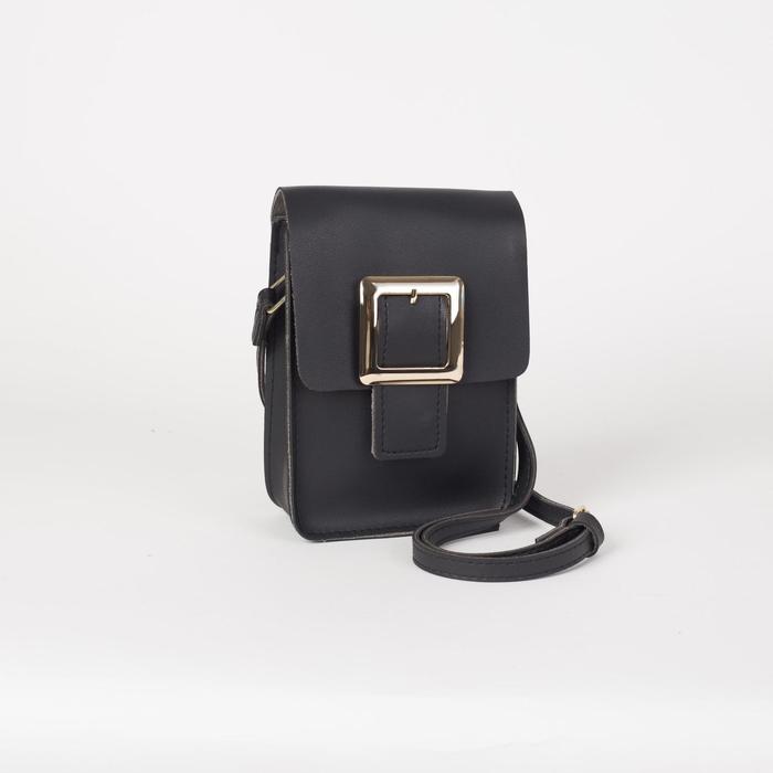 Сумка женская, отдел на молнии, регулируемый ремень, цвет чёрный