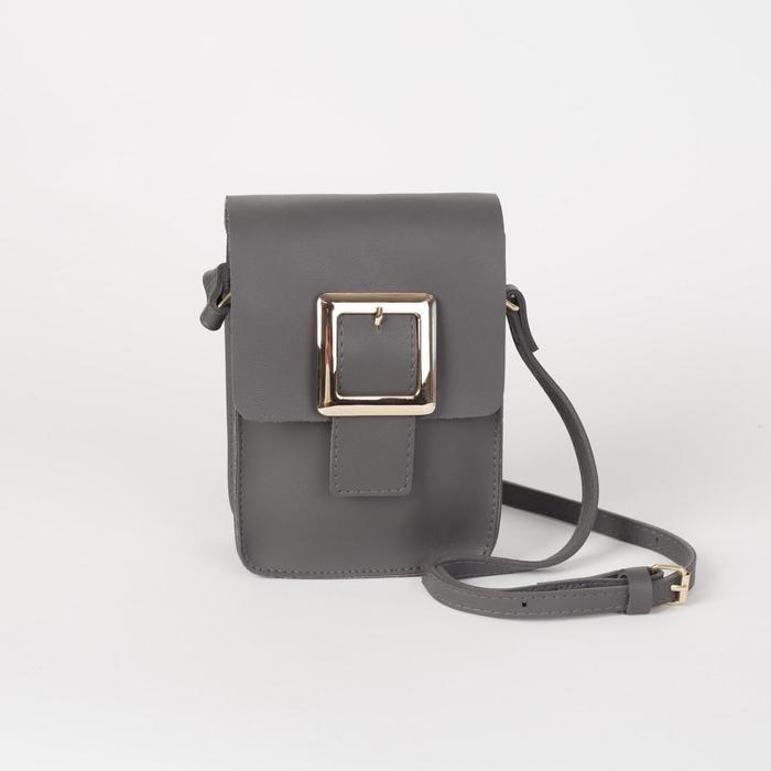 Сумка женская, отдел на молнии, регулируемый ремень, цвет тёмно-серый