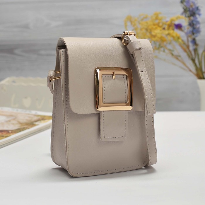 Сумка женская на молнии, 1 отдел, регулируемый ремень, цвет бежевый