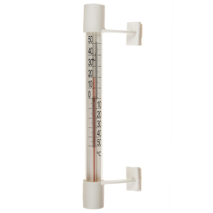 Пластиковый термометр оконный "Липучка" в картоне ,
