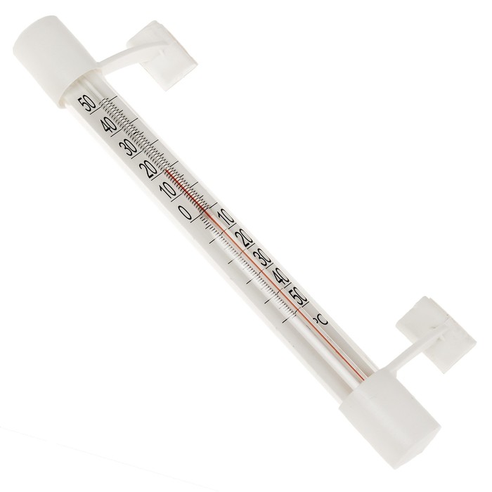 Пластиковый термометр оконный "Липучка" в картоне ,