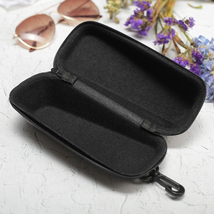 Футляр для очков Серджио 17*5,5*7 на молнии, с карабином, малиновый