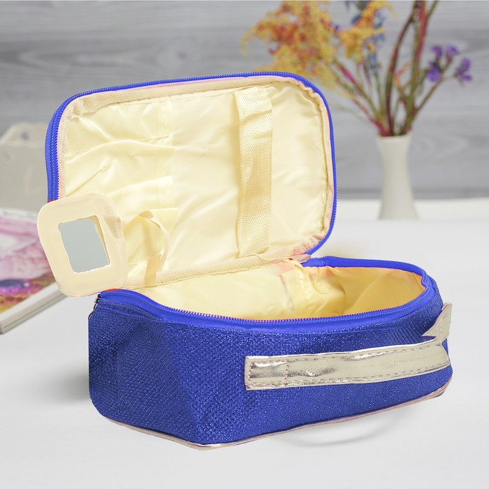 Косметичка-сундук «Блеск», отдел на молнии, цвет синий