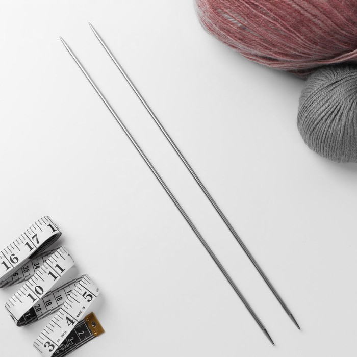 Спицы для вязания, прямые, d=4мм, 35см, 2шт