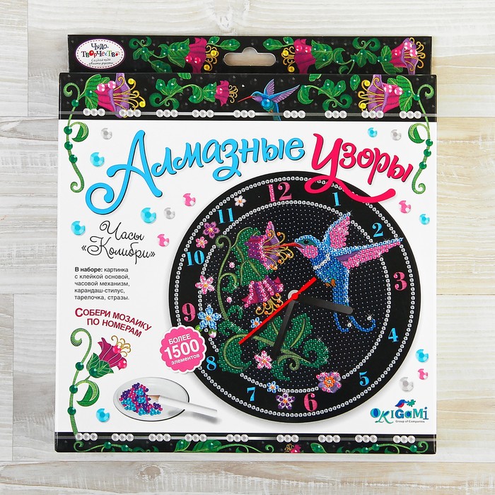 Алмазные узоры "Часы "Колибри"