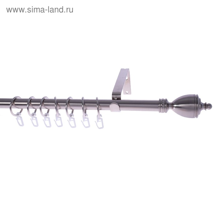Настенные карнизы Карниз телескопический 160-300 см, наконечник Ферзь, цвет сталь