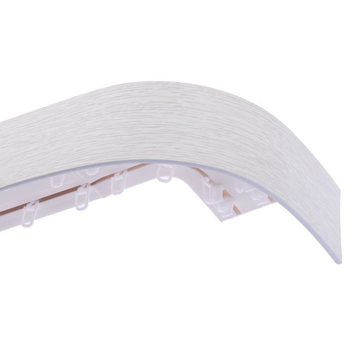 Карниз трехрядный 240 см, с декоративной планкой 7 см, "Ультракомпакт. Классик", цвет беленый дуб