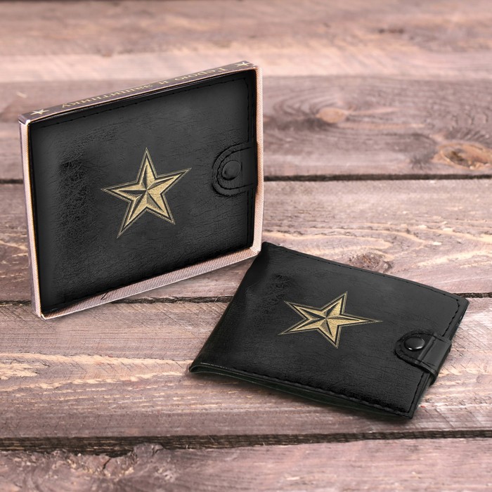 Кошелек мужской в подарочной коробке "Герою и защитнику"