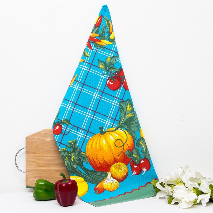 Полотенце вафельное "Тыква",38х73см, 100%-хлопок 165 г/м