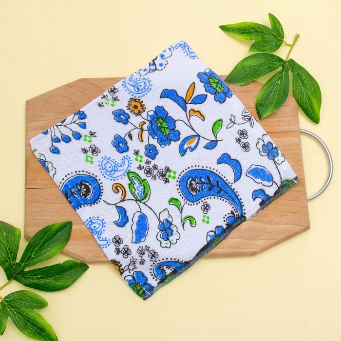 Салфетка махровая "Огурцы", 25х25см, 100%-хлопок,200 г/м