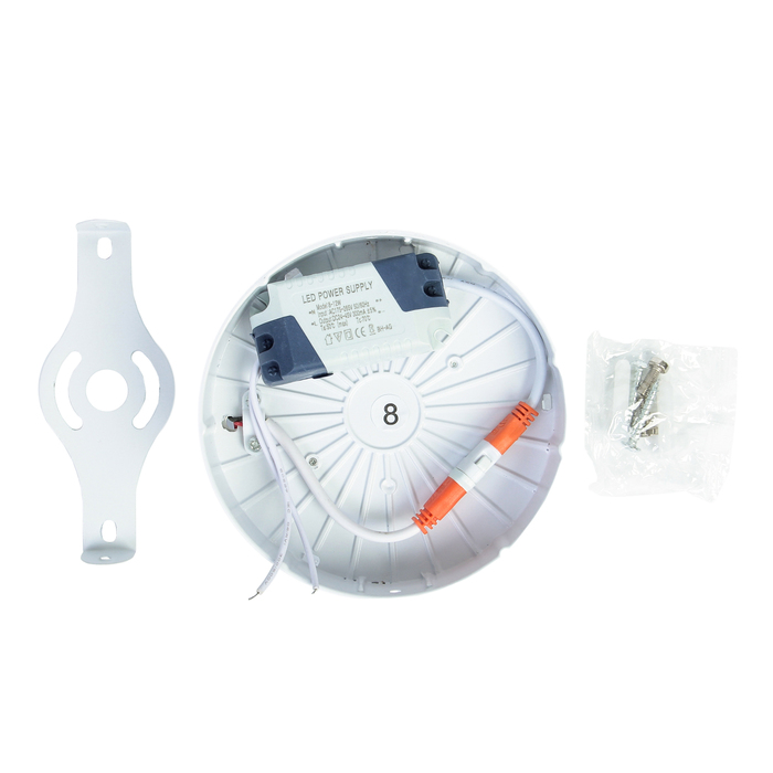 Накладной светодиодный светильник Luazon, круглый, 115х55 мм, 12 Вт, 1100 Лм, 4000 К