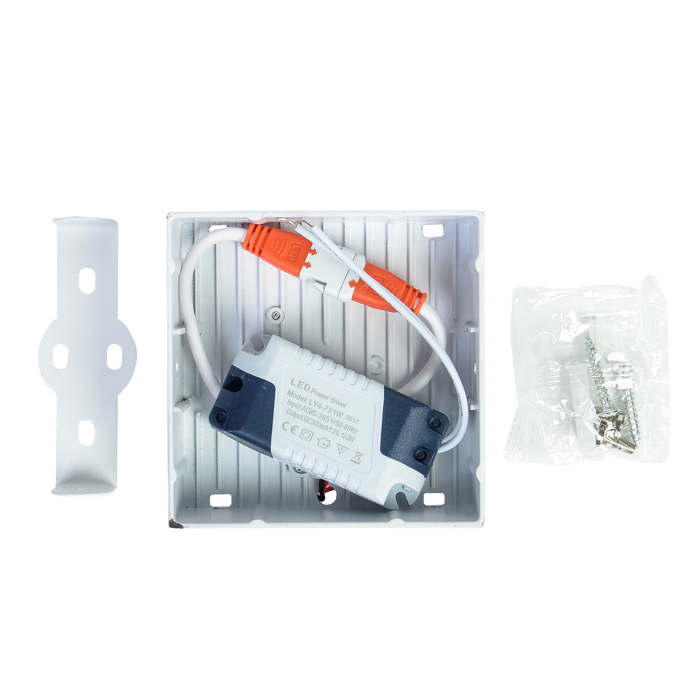 Накладной светодиодный светильник Luazon, квадратный, 90х90х55 мм, 6 Вт, 550 Лм, 4000 К