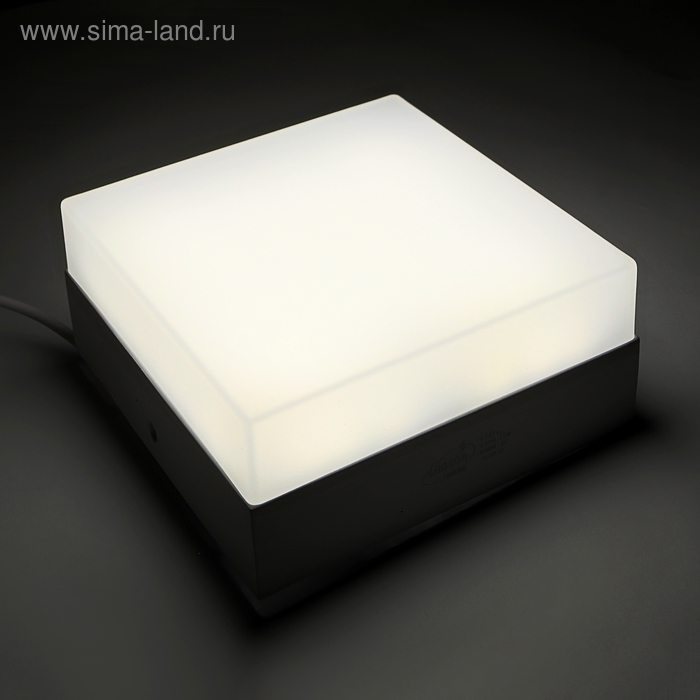 Накладной светодиодный светильник Luazon, квадратный, 120х120х55 мм, 12 Вт, 1100 Лм, 6500 К