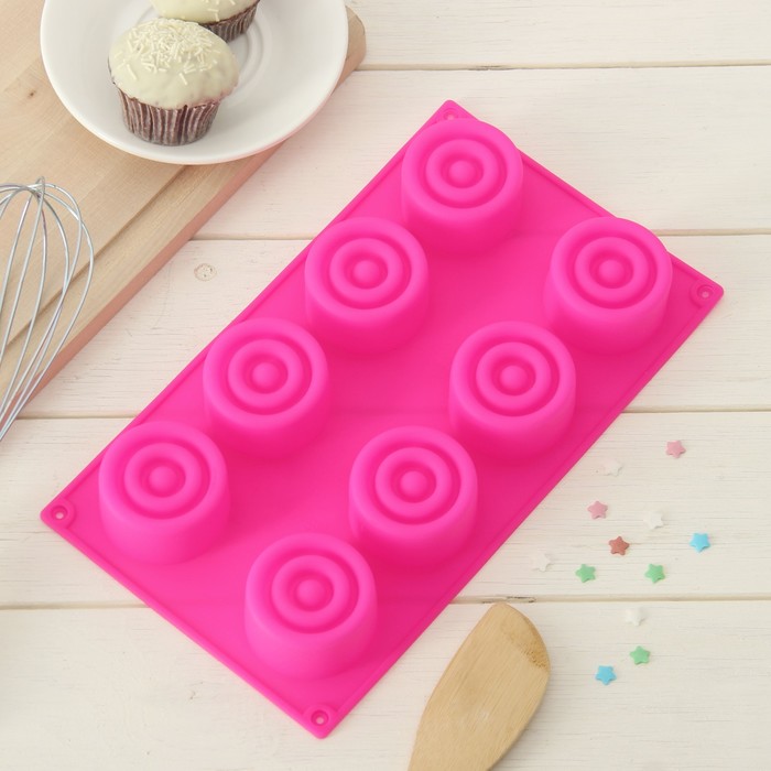 Форма для выпечки "Круг. Пуговка", 8 ячеек