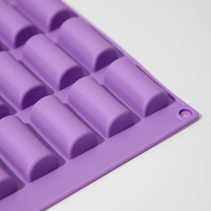 фото Форма силиконовая для шоколада доляна «батончик», 27,5×17,5 см, 30 ячеек (4×2×1,5 см), цвет микс