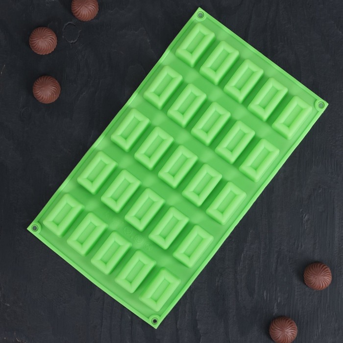 Форма для льда и шоколада, 25 ячеек, 30х17х2,5 см "Рамка", цвета МИКС