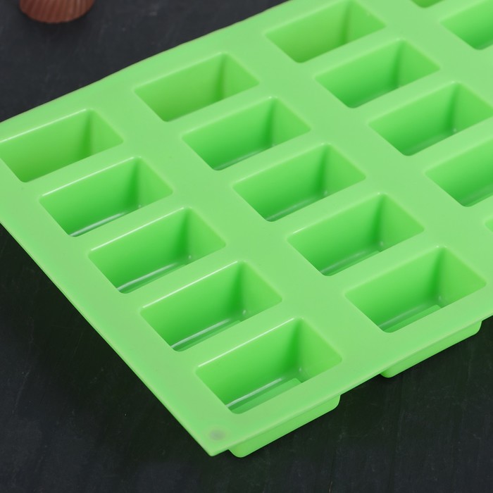 Форма для льда и шоколада, 25 ячеек, 30х17х2,5 см "Рамка", цвета МИКС