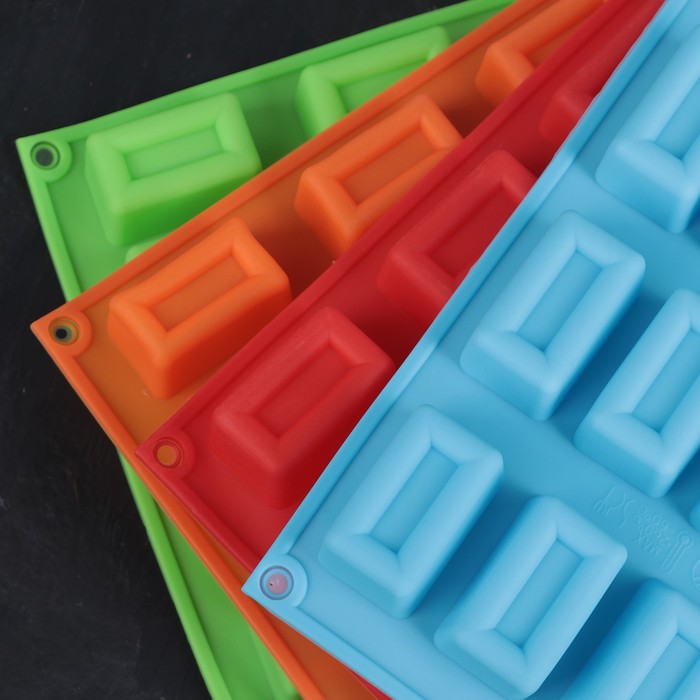 Форма для льда и шоколада, 25 ячеек, 30х17х2,5 см "Рамка", цвета МИКС