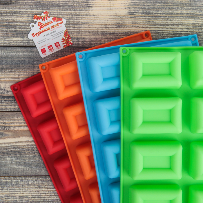 Форма для выпечки "Рамка", 10 ячеек, цвета МИКС